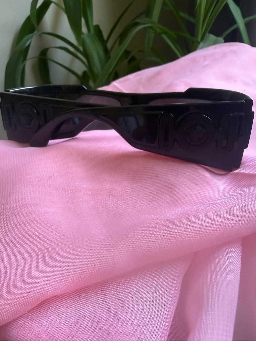 Versace Black Men's Shield Sunglasses with Dark Lenses - Picture 7 of 11